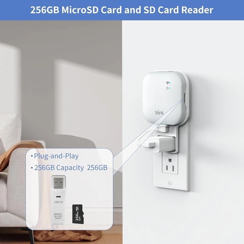 256GB MicroSD Card & Mount for Blink Cameras, USB-C Cable, SD Reader (XR Not Inc - Image 2 of 4