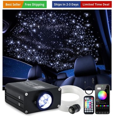 16W Car Home Starlight Headliner Kit, Twinkle & Sound Activate RGBW 500 pcs F...