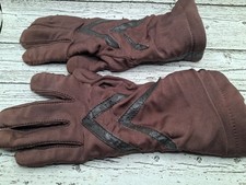 Vintage Isotoner Gloves Womens Brown Driving Leather With Black Reinforced