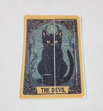 One Debit Credit Card Skin Sticker Decal Chip with Window Black Cat Tarot