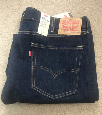 Levis Red Tab 505 Regular Men's 40x32 Jeans Straight Leg Extra Room In Thigh NWT
