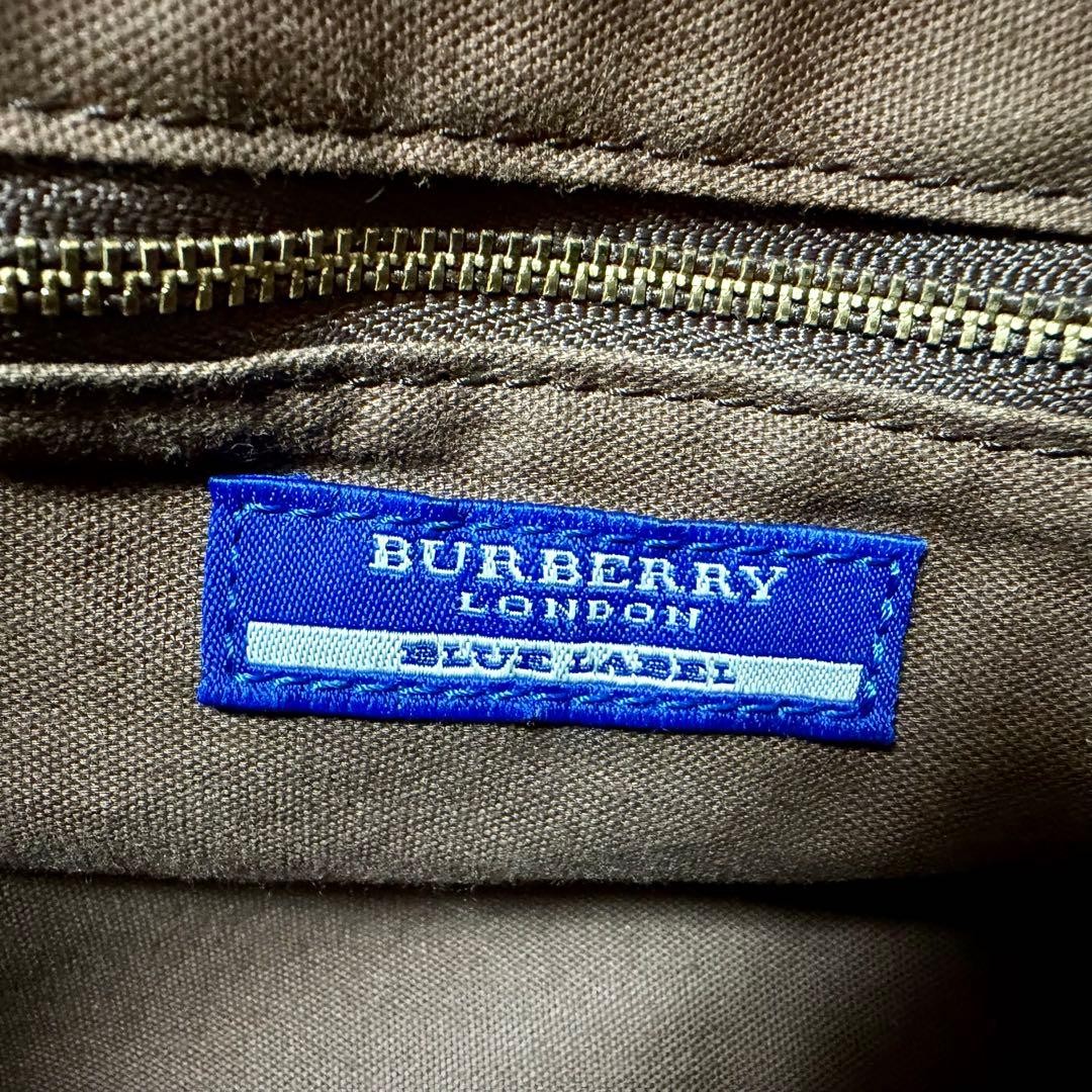 Burberry Blue Label Denim Tote Bag Navy Indigo Leather Striped Handbag New thumbnail 23