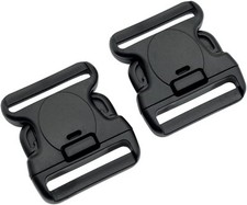 Replacement Buckle System for 2-1/4in Duty Belt, Triple Lock,2-Pack, Black