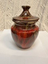 vintage, mid-century ceramic lidded pot, Made In USA ๐บ๐ธ