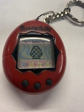Vintage Tamagotchi 1997 Bandai Solid HTF Red Black Buttons Rare Tested Working
