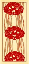 3 Poppy Flowers Design Art Nouveau by Christiansen Counted Cross Stitch Pattern