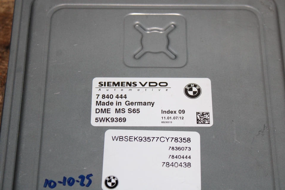 BMW M5 M6 S85 V10 2006-2010 motor computador DME ECU cerebro MSS65 OEM Foto 4 de 4