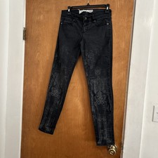 Lip service Black Denim Jeans With Skulls On Front Size 9