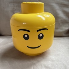 Lego Boy Head Storage Container Stackable Yellow 