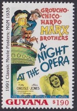 GUYANA Sc# 2545 MNH SINGLE - POSTER of the MARX BROTHERS "A NIGHT at the OPERA"