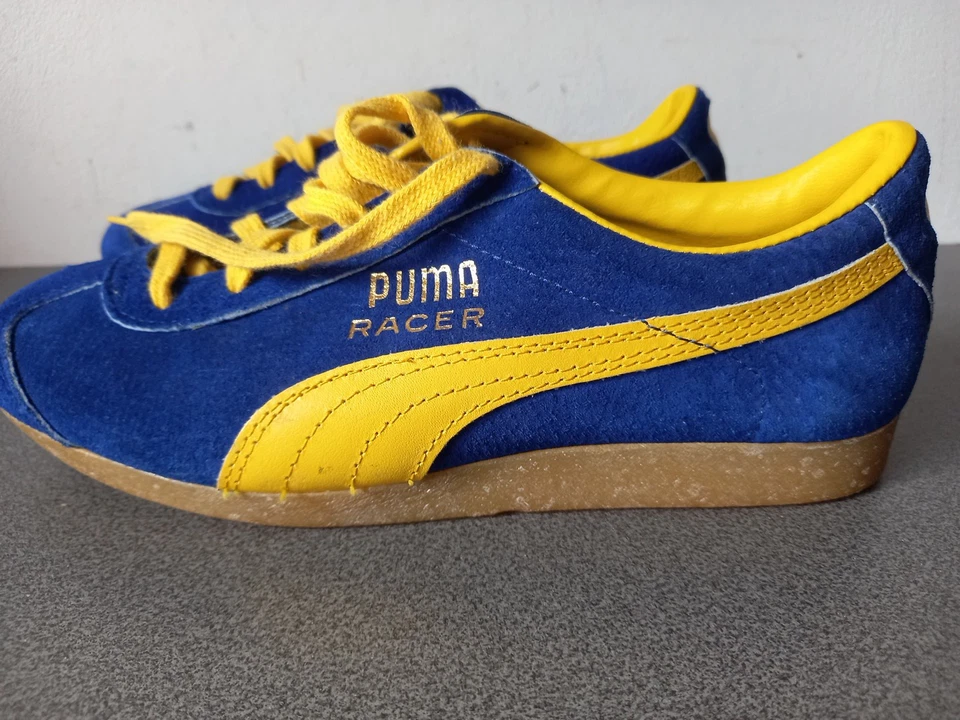 VINTAGE SNEAKERS PUMA RACER ANNEES 70 OU 80 COMME NEUVES TAILLE 37 FEMME SUEDINE - Photo 2/4