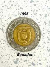 1995 Ecuador 500 Sucres Bimetallic Circulated Coin Free Shipping USA