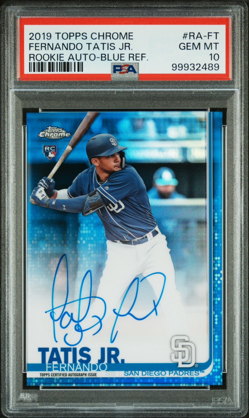 2019 Topps Chrome Rookie Auto Fernando Tatís Jr. RA-FT /150 PSA 10
