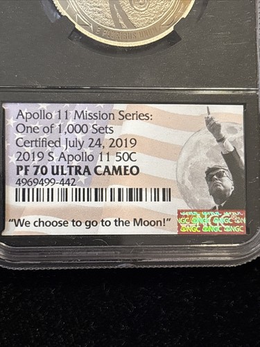 2019 S PCGS PR70DCAM PROOF APOLLO 11 50th ANNIVERSARY HALF DOLLAR COMMEMERATIVE - Picture 8 of 10