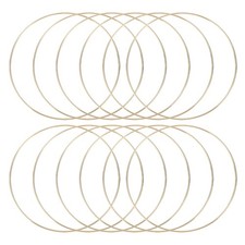 12 Pcs Dream Catcher Rings,7 Inch Macrame Hoops Rings,Gold