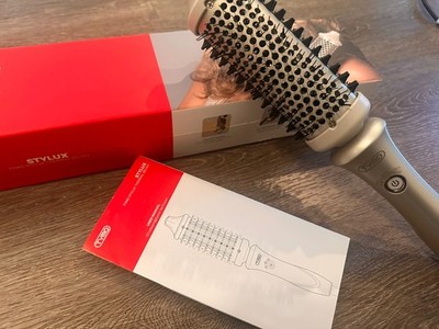  TYMO Hair Curler Brush 1.7  Heated Round Brush Curling Iron w/ Box Used Once
