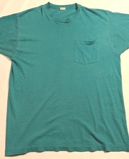 Vintage Fruit Of The Loom Single Stitch Pocket Tshirt Blank Men's Xl Made In Usa