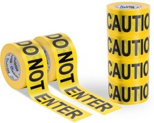 Yellow Caution Do Not Enter Tape 6 Pack 3 inch X 1000 feet, Barricade Tape Bu...