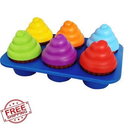 Toddler Cupcake Toy, Shape Sorting Colors Learning Toy 1-3