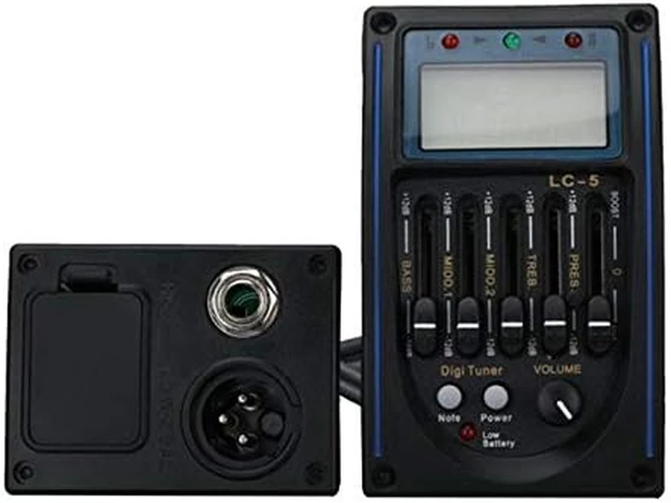 Prener LC5 Un 5 Bande Pickup per Chitarra Acustica Preamplificatore EQ LCD Tuner - Immagine 4 di 4