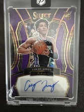 2023-24 Select - Rookie Signatures Colby Jones Neon Purple Pulsar Prizm /15 Auto