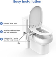 Ultra-Slim Bidet Attachment for Toilet - Effortless Non-Electric Self-Cleanin...