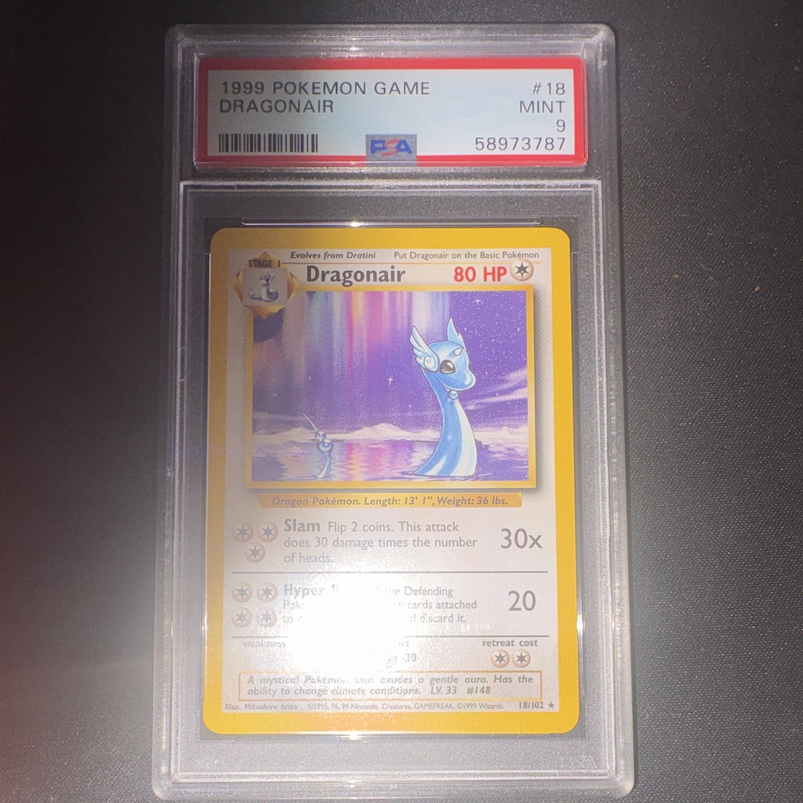 Dragonair 18/102 1999 Pokemon TCG Base Set PSA 9