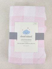 Cloud Island Fitted Crib Sheet 28 in X 52 in Pink Gingham