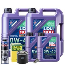 Motoröl 0W40 LIQUI MOLY 12L+MANN Ölfilter+Spülung+Ölablassschraube