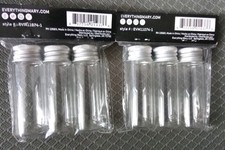 6 NEW Glass Bottles w Screw Caps NIP Science Specimen Crafts Kids jar tubes