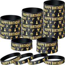 30 Pieces Happy Birthday Party Rubber Bracelets Silicone