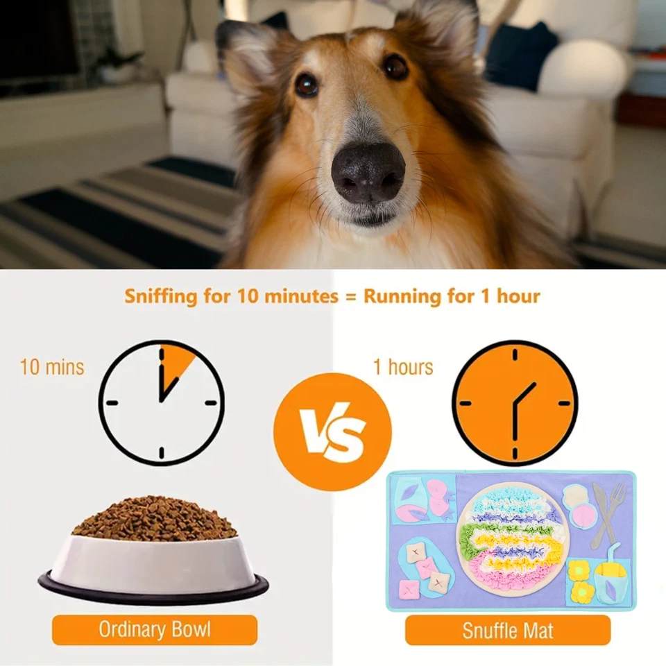 Dog and Cat Pizza Snuffle Mat, Toy for Enrichment, Nosework & Mental Stimulation - Image 3 of 4