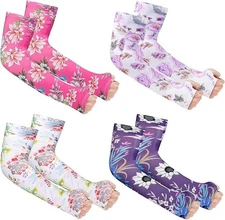 Farmers Defense Gardening Sleeves for Women, 4 Pairs Sun Protection Arm