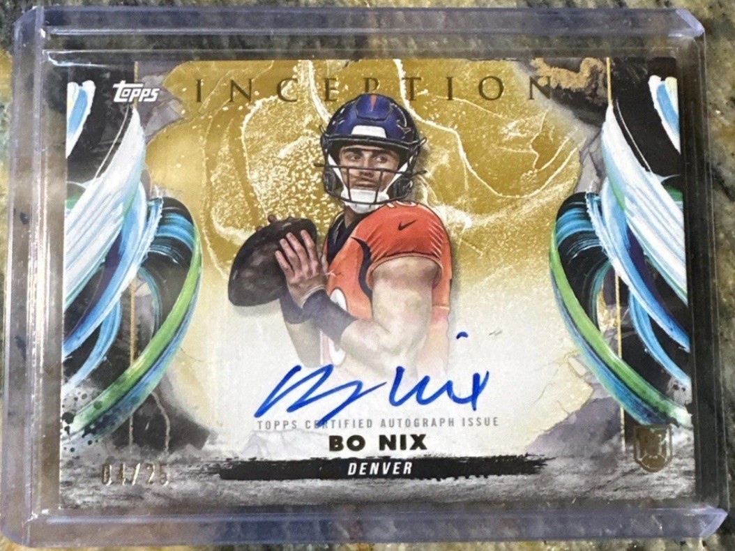 Bo Nix Topps Inception Rookie Autograph Variations #RAVBN Gold