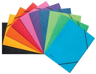 Esselte Corner Folder A4 with Elastic Bands, Pack 10er Pack, Assorted Colours