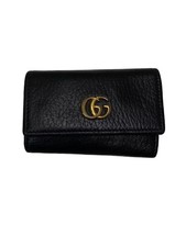 GUCCI Key Case Leather BLK Women's