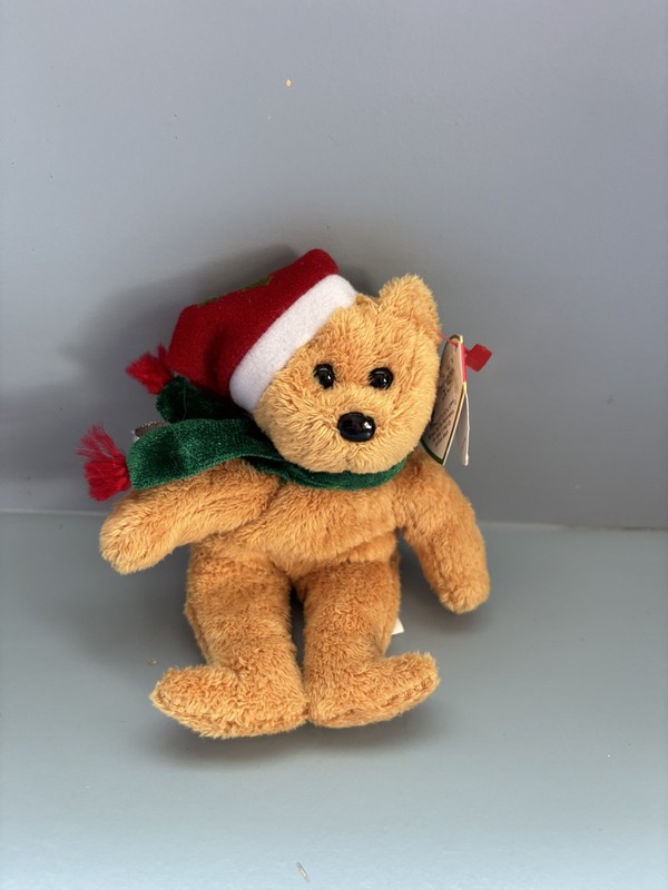 Ty Jingle Beanies 2003 Holiday Teddy Hanging Ornament PE Pellets