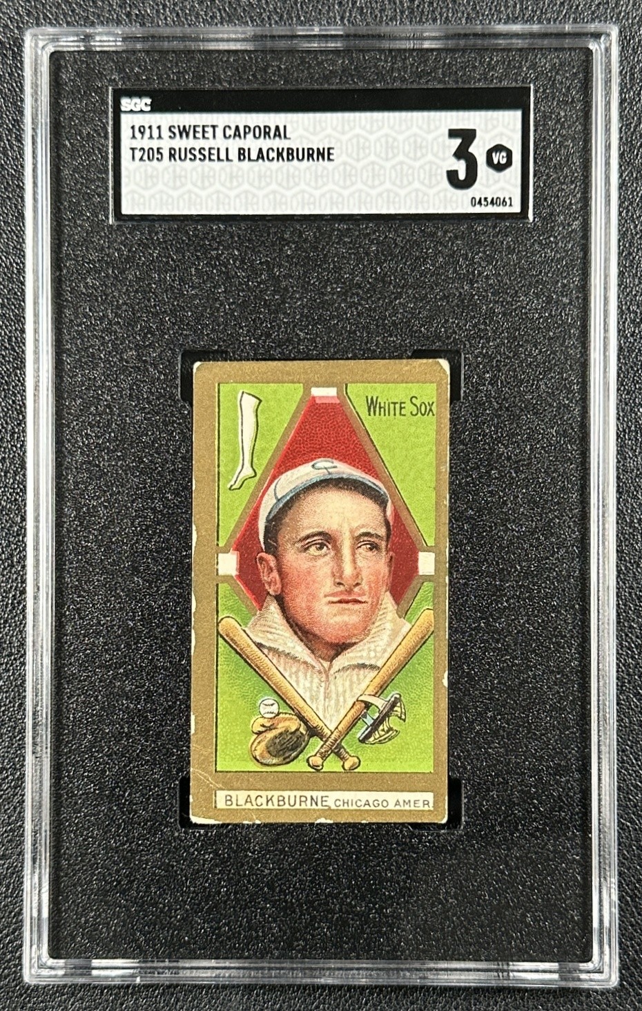 RUSSELL LENA BLACKBURNE SGC 3 1911 T205 GOLD BORDER #NNO SWEET CAPORAL BACK