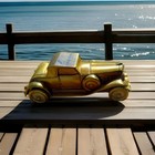 Piggy Bank Duesenburg Car Brass Color Bank Car Secret Hiding Place Collectible — photo 1