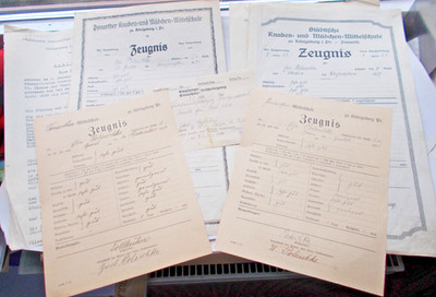 Ostpreußen Zeugnis 1917 Ponarth Königsberg Pilsen 1940 Ers.-Abt. schw. ArtRgt 37