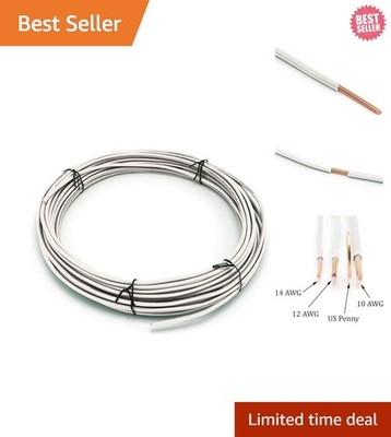 14 AWG Solid Copper THHN/THWN Wire, 25 FT, For Reliable Electrical Grounding