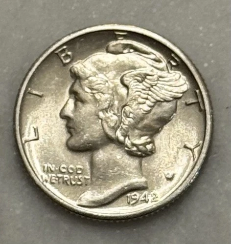 1942-D Mercury Dime - BU - Brilliant Uncirculated - 90% Silver