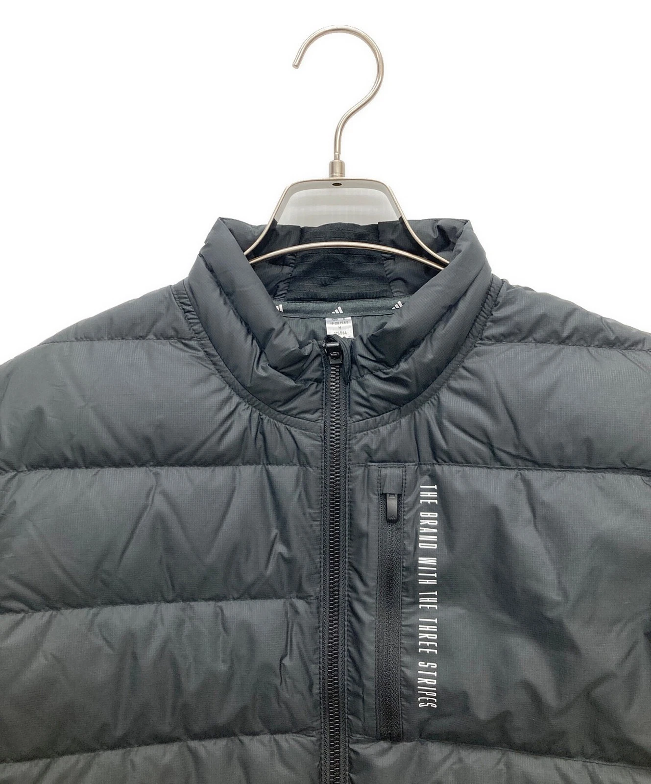 adidas Full Zip Down Jacket with Chest Pocket Men's Size M Black - product detail image 3