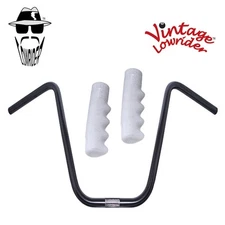 Original Lowrider 13" 22.2 D Handlebar Black 120mm Grips Sparkle/White