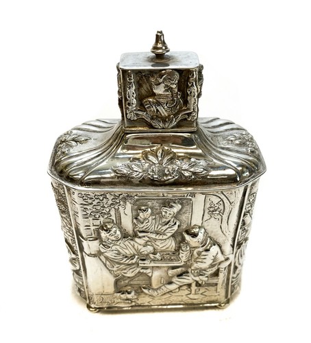 Cornelius Rietvelt Schoonhoven Dutch Silver Tea Caddy c1890