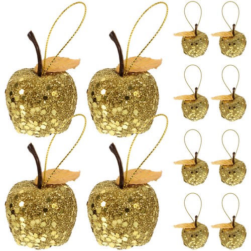 20 Pcs Goldener Apfelanhänger Dekorationen Hängende Weihnachtsverzierung - Bild 9 von 12