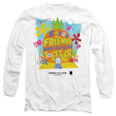 Spongebob Schwammkopf Pineapple Friends Unisex Erwachsene Langarmshirt, weiß