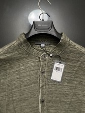 John Varvatos Collection Luxury Shirt - Linen Band Collar - Vtg 2022 - 298 NWT