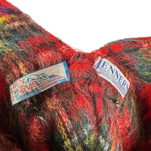 Ben Nevis Jenners Mohair Blend Red Plaid Pullover 3/4 Slv Jacket w/Tie Scotland - Picture 15 of 20