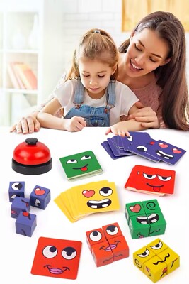 Gesicht verändern Würfel Puzzle Baustein Spielzeug Interaktion Denkspiel Kinder Geschenk ~